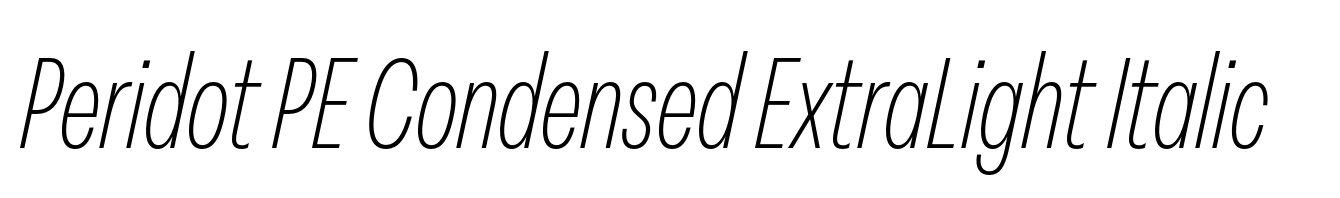 Peridot PE Condensed ExtraLight Italic